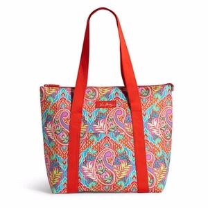 Vera Bradley Cooler Tote Bag Paisley In Paradise Pocket Zip